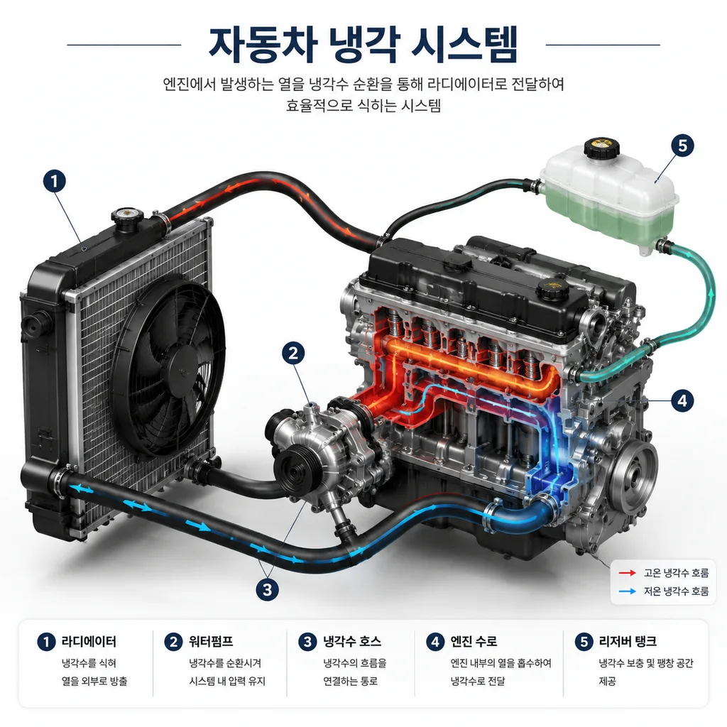 자동차 냉각시스템 구성 부품